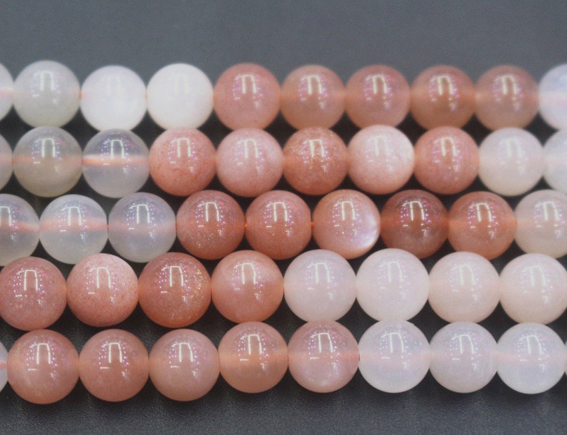 6mm 8mm 10mm 12mm Mixcolor Moonstone Beads supply,Loose Beads Wholesale Natural Mixcolor Moonstone smooth round Beads