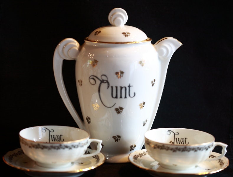 Vulgar Teacups Cunt Tea Set Funny Tea Gift Unique Etsy