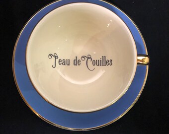 Tasse à expresso amusante, Peau de Couilles, cadeau d'insulte unique recyclé grossier vintage