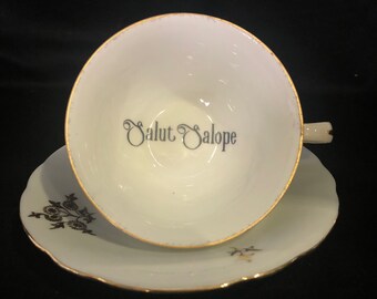 Tasse à thé vulgaire, Salut Salope, porcelaine recyclée vintage, insulte, cadeau unique amusant