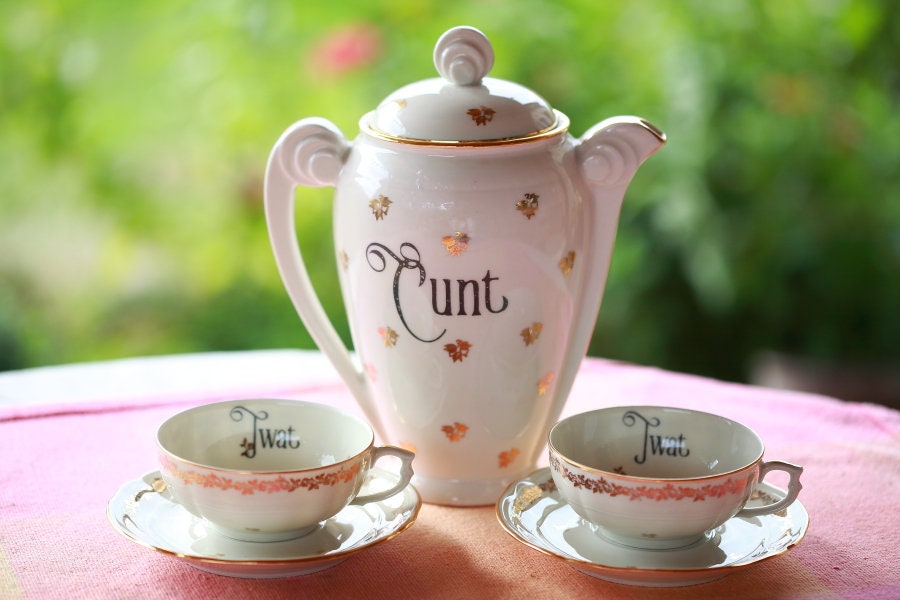Vulgar Teacups Cunt Tea Set Funny Tea Gift Unique Etsy