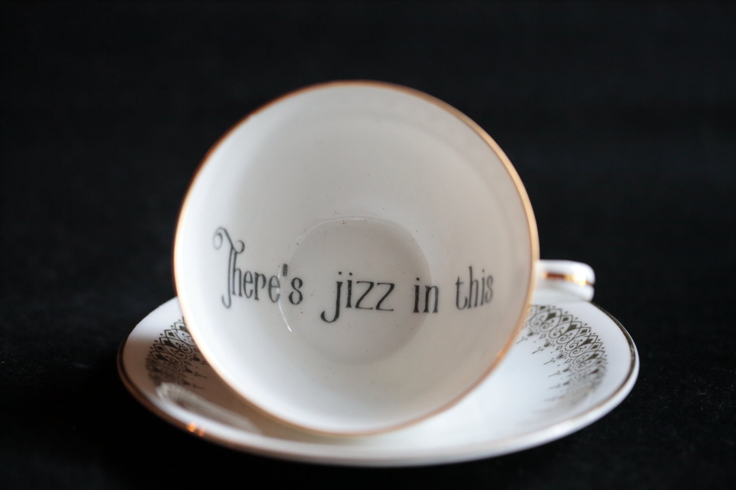 Vulgar Tea Cup There's jizz in this Vintage Rude Etsy