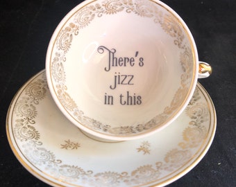 Tasse à thé vulgaire - Il y a du sperme dedans - cadeau unique grossier vintage - tasse insulte recyclée - pas de vinyle - cadeau amusant - lgbtq