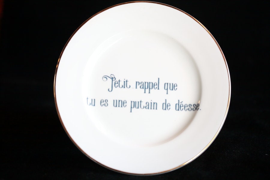 Funny Plate - Petit Rappel Que Tu Est Une de Déesse Rude Insult Porcelain Unique Gift Not Vinyl