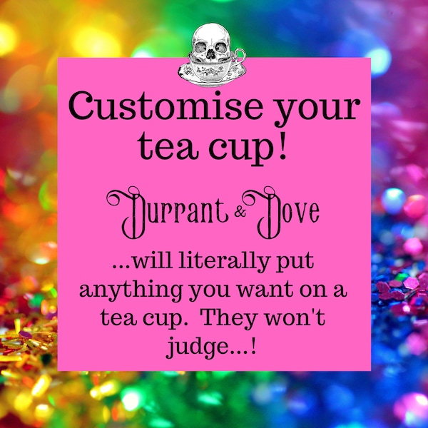 Custom order single tea cup -Insult tea cups -Rude tea cup - Funny gift - jure tasse -Bespoke gift - Unique gift - Customized gift -birthday