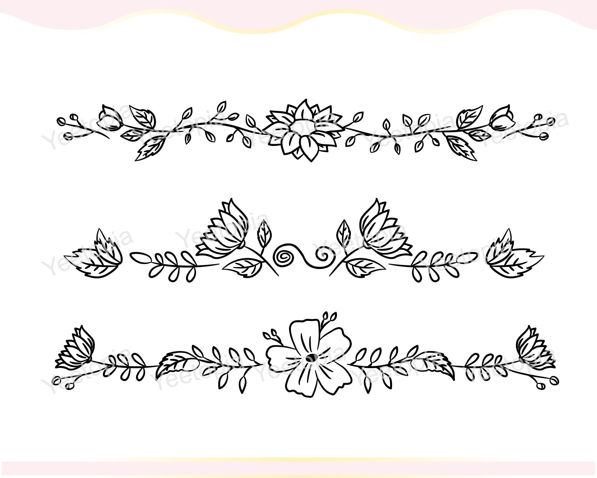 Text Dividers Floral Clipart Decorative Divider Digital Clip Art Use ...