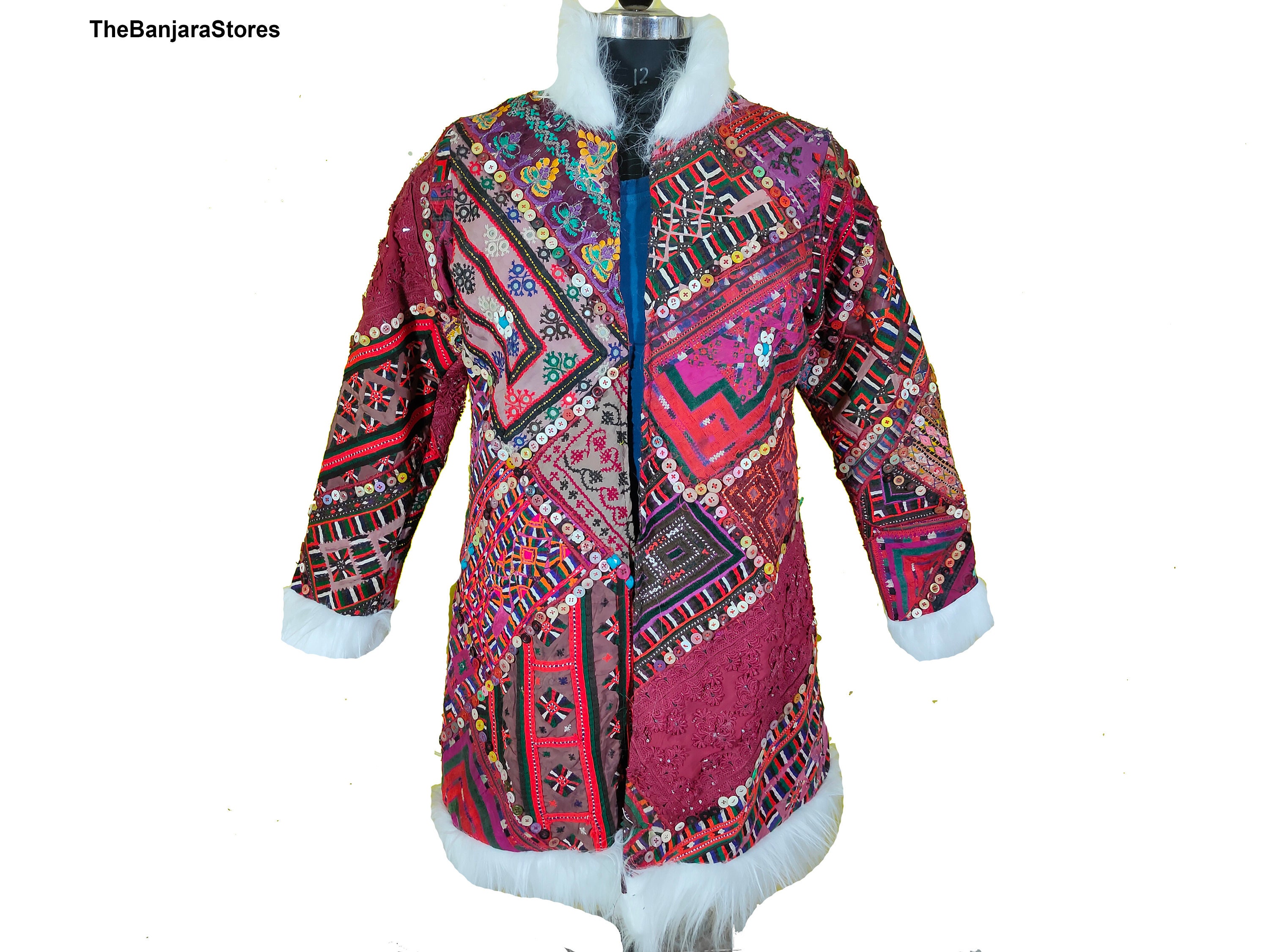 Banjara Jacket, Indian Handmade Embroidery Jacket, Patch Work Jacket  Women's Jacket, Bohemian Jacket, Boho Jacket, Cotton Thread Work Jacket 