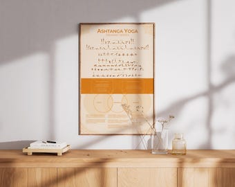 Ashtanga Yoga Poster Primary Series for Ashtangi Yogis and Yoginis | Ashtanga Cheat Sheet | Perfect for Studios and Homes