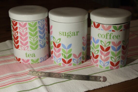 pastel pink tea coffee sugar canisters