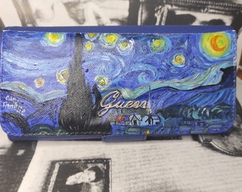 Portafogli Guess Custom Dipinto a Mano "Notte Stellata" van Van Gogh