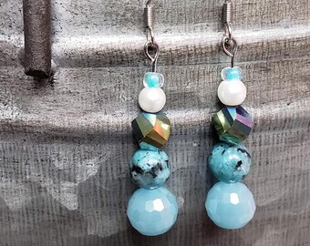 Blue - Rahima Handcrafted GS Fabart Earrings