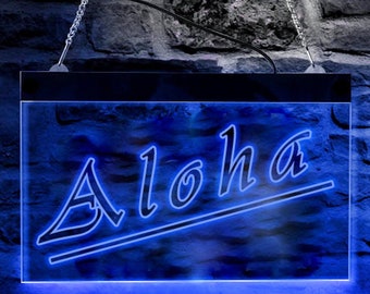 New ALOHA HAWAII Gift Artwork Acrylic Neon Light Sign 15"x6“ 