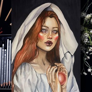 Light In Your Heart - Original Watercolor Painting, Dark Art, Wall Decor