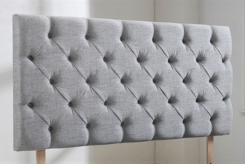 5ft King Size 28/" High Chesterfield Royal Blue Velvet Deep Buttoned Headboard