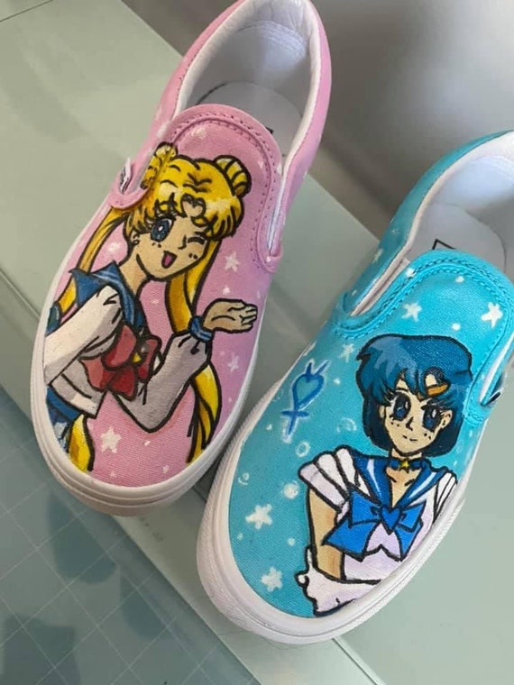 KIDS painted vans Sailor Moon Painted shoes Sailor moon | Etsy