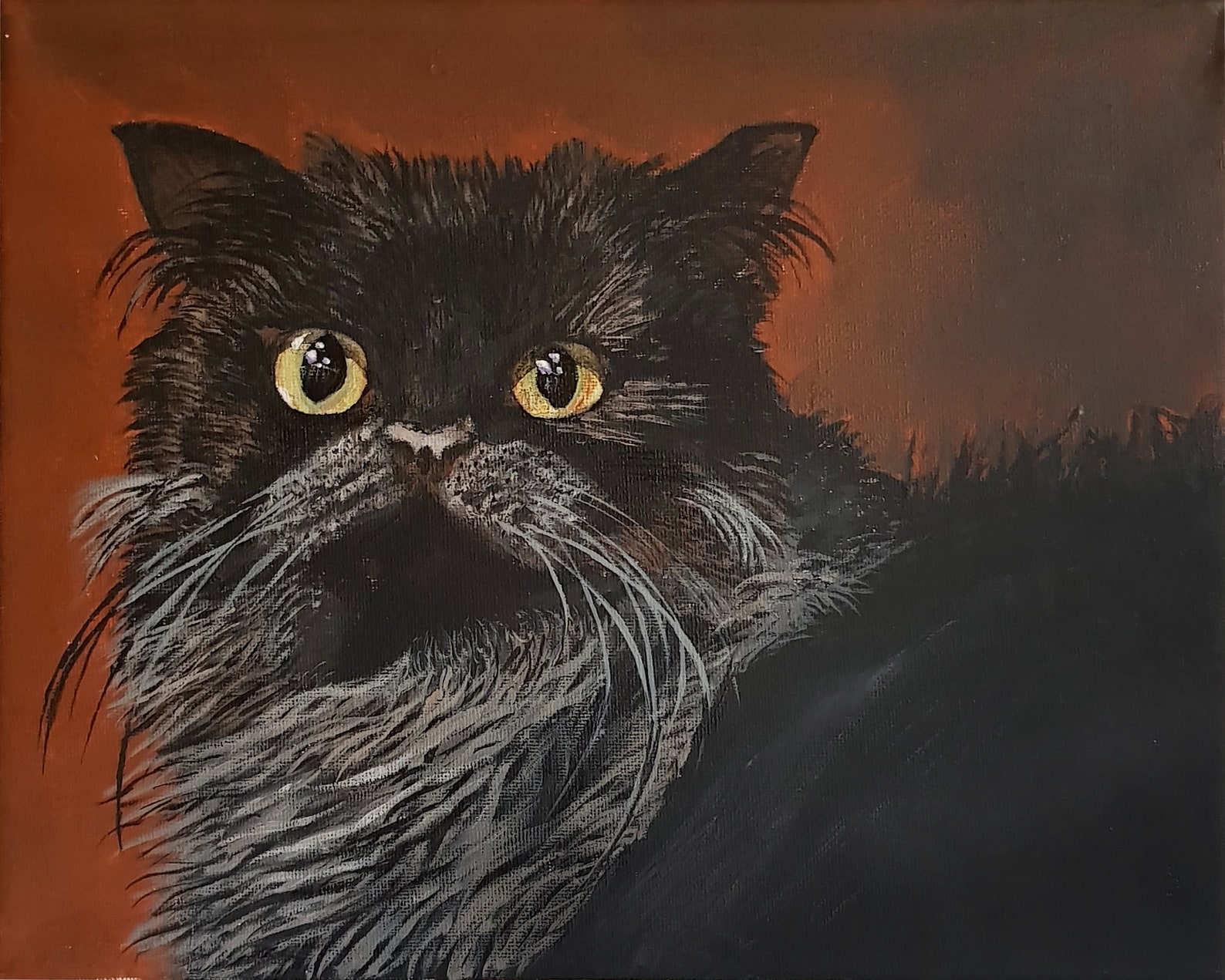 Cute Cat kitten acrylic canvas painting wall decor artwork Etsy