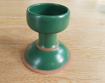 Nice 70s ceramic green candle-holder made by Bangholm Denmark (marked).