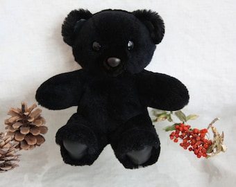 Black Sheep Fur Teddy Bear: 10" Interior Toy