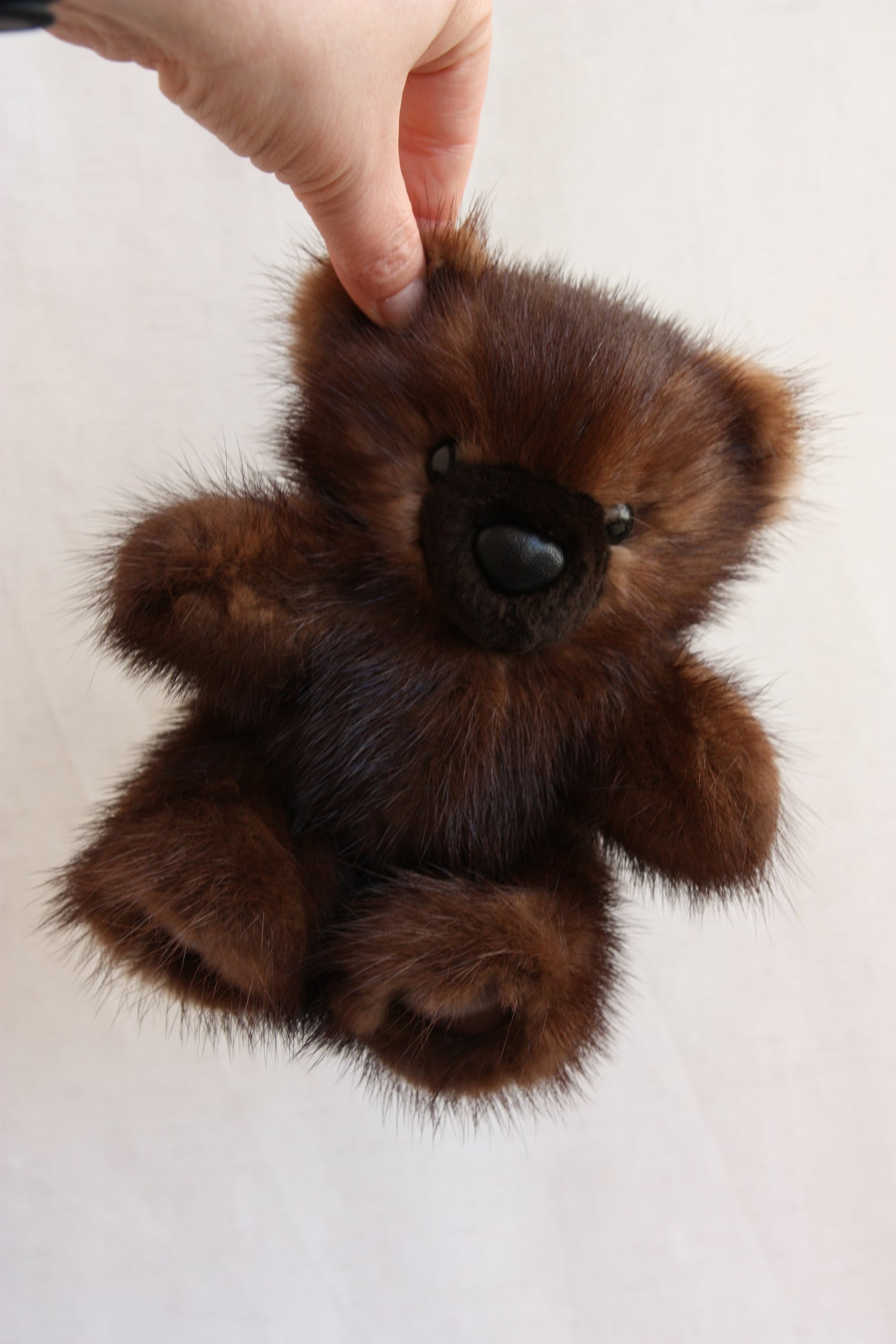 Bear from natural mink fur Brown bear Teddy bear A toy of Etsy