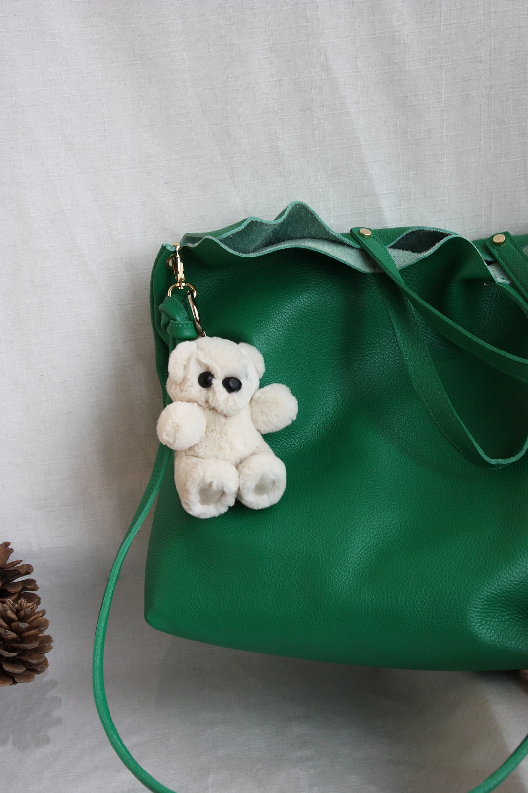 Fur Sheared Mink Bear Keychain on a Bag Backpack Keys or - Etsy