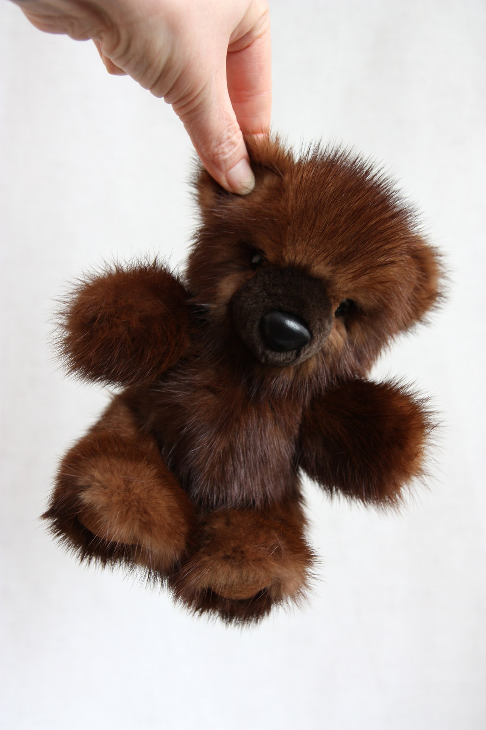 Bear from natural mink fur Brown bear Teddy bear A toy of Etsy