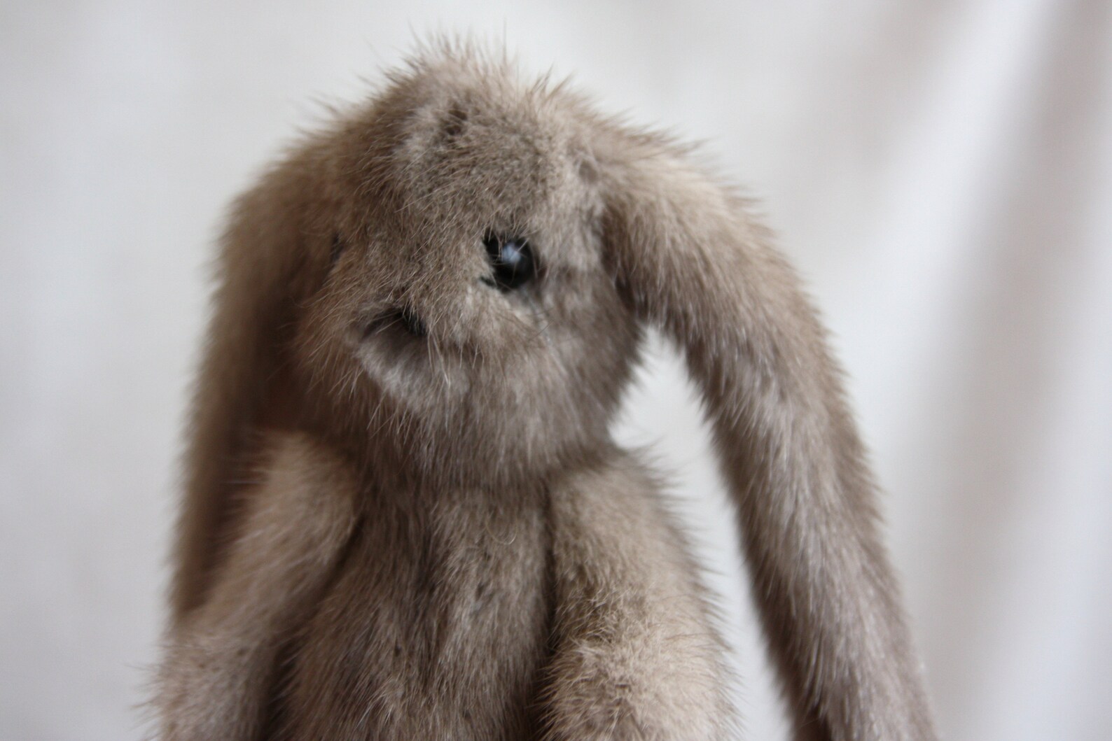 Rabbit From Natural Mink Fur Gray Hare A Toy of Real Mink Etsy