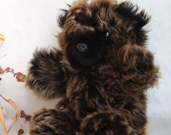 Fluffy lamb wool Teddy Bear: Brown Bear Interior Toy