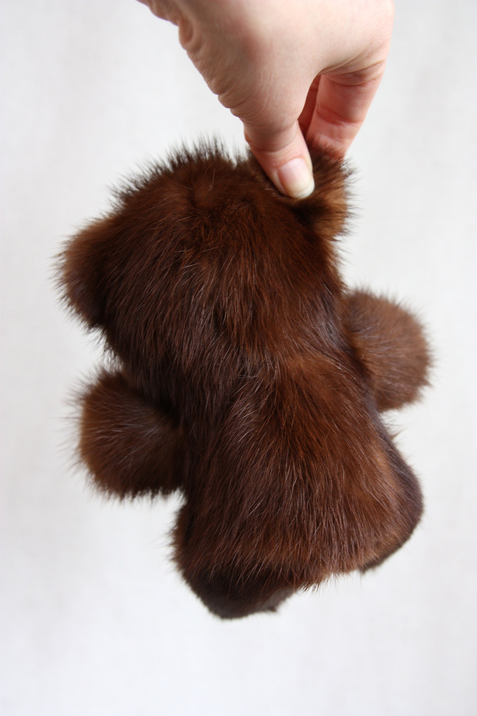 Bear from natural mink fur Brown bear Teddy bear A toy of Etsy