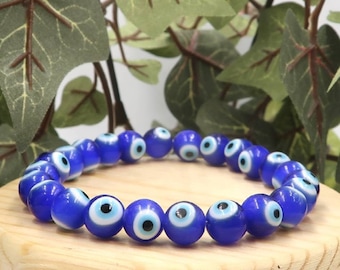 Evil Eye Stretch Bracelet for Protection, Good Luck and Great Energy