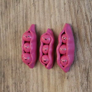 Bohnenbabys Magnet handmade, Bohnenkinder, Kühlschrankmagnet, Neodymmagnet aus Ton Bild 5