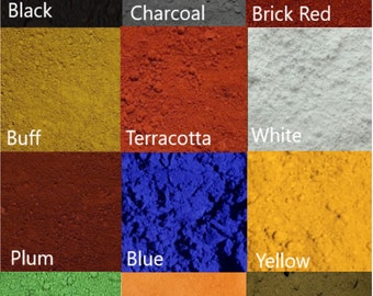 Sample pack of 12 pigment colour dyes for concrete, resin, grout, ceramics pottery in 12 colours.high quality craft item. 25g of each colour
