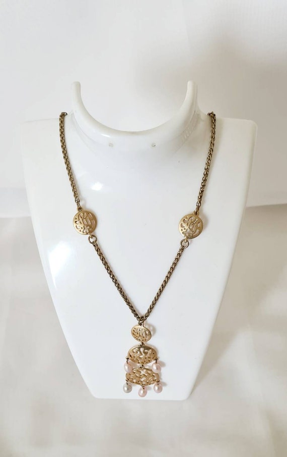 Vintage Bohemian Flux Pearl Necklace, Retro Pearl… - image 4