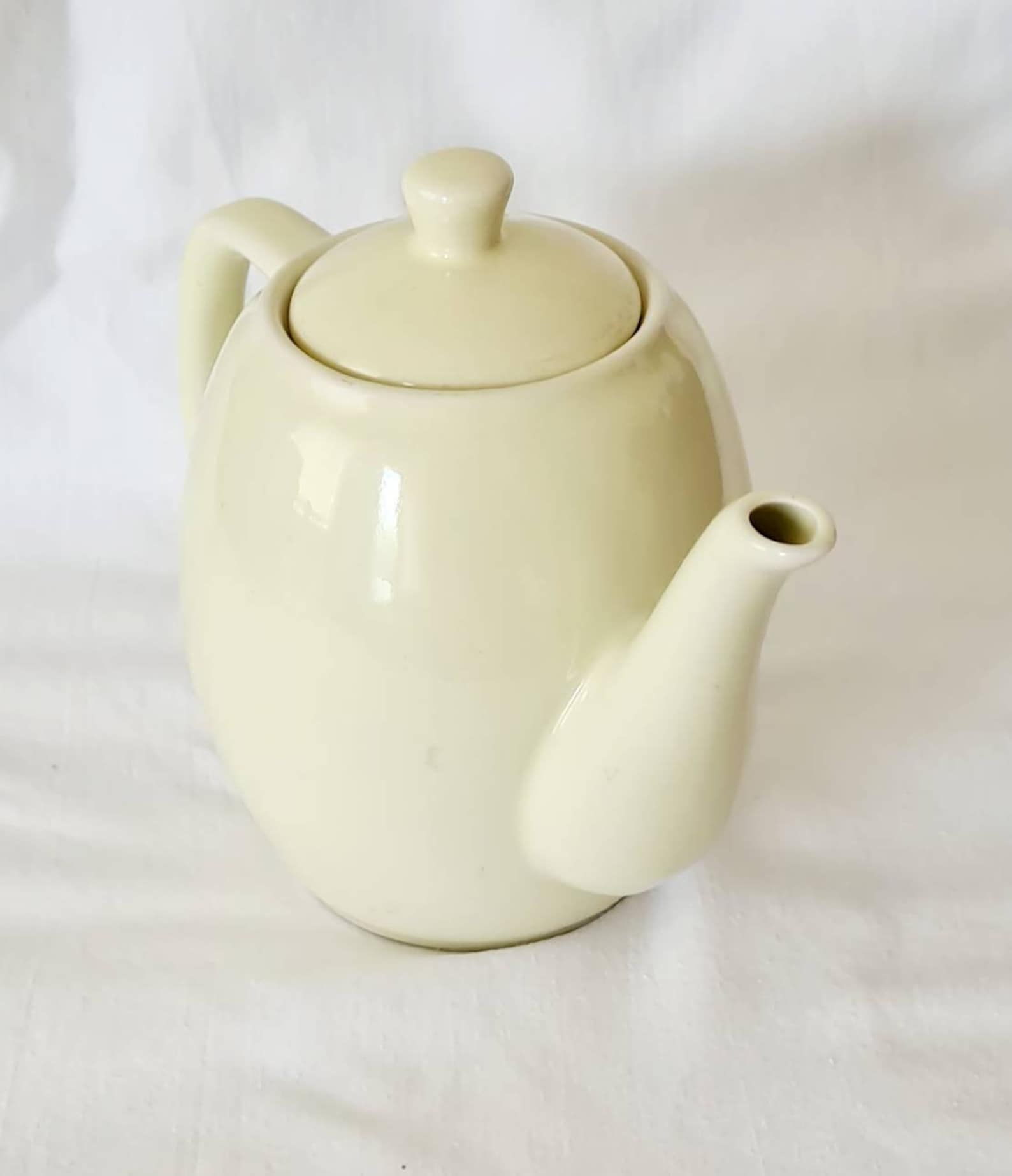 Vintage Pale Yellow Teapot Ceramic Yellow Teapot Inde Etsy