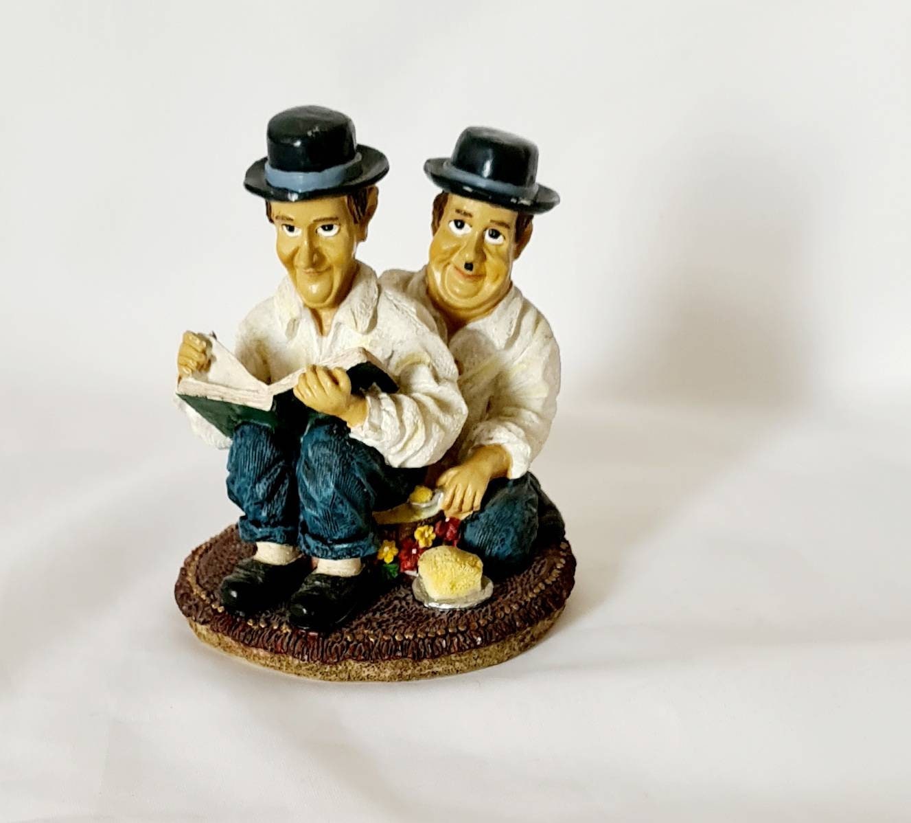 Vintage Rare Laurel and Hardy Figures Ornaments Reading A Etsy
