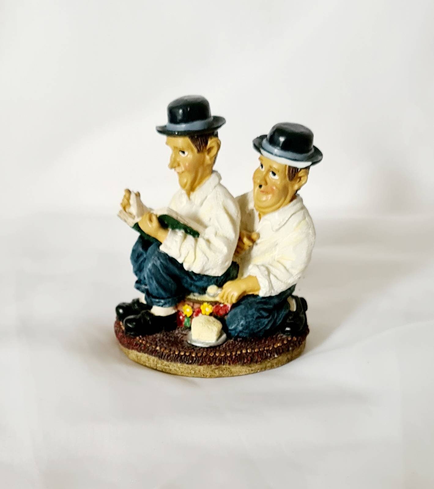Vintage Rare Laurel and Hardy Figures Ornaments Reading A Etsy