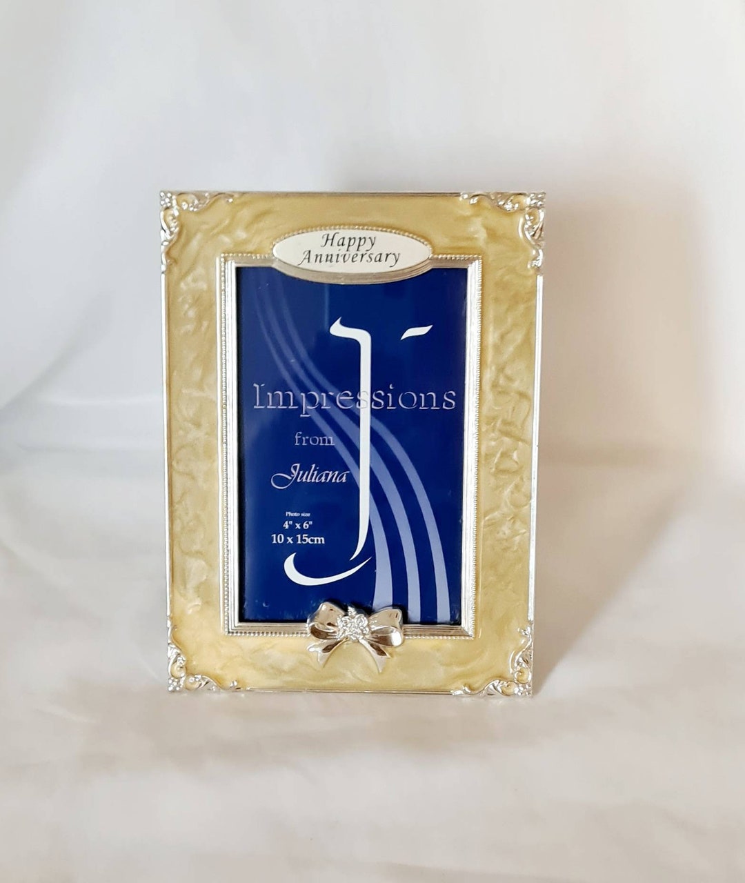 Vintage Happy Anniversary Photo Frame, Shabby Chic Picture Frame, Home