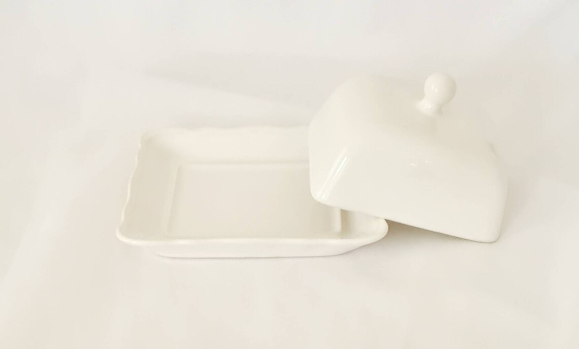 Vintage Porcelain White Butter Dish IKEA Cheese Dish White Etsy UK