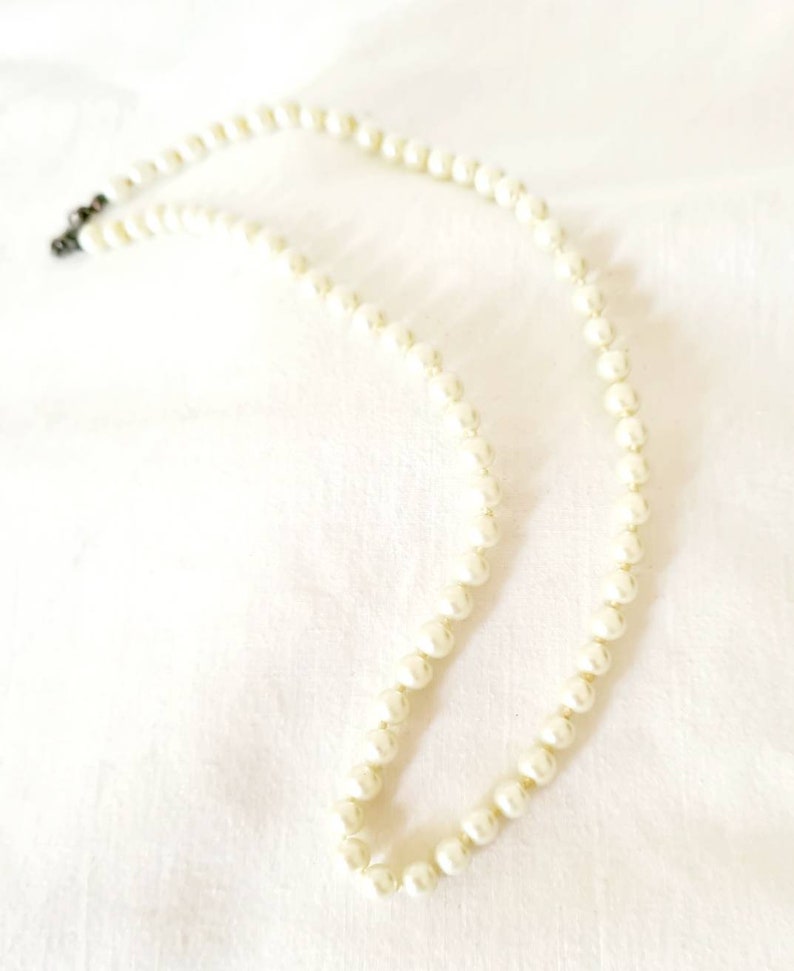 Bride Wedding Necklace. Vintage Faux pearl Necklace Pearl Wedding Necklace Faux Pearl Collar Necklace