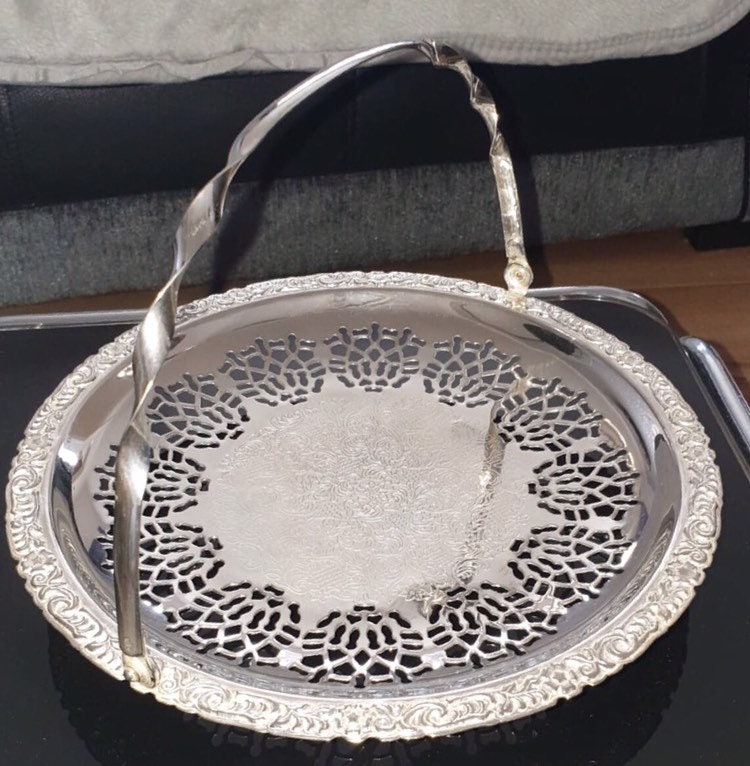 Vintage Silver Service platter. Queen Anne Style Serving Etsy