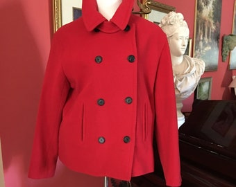 red peacoat mens