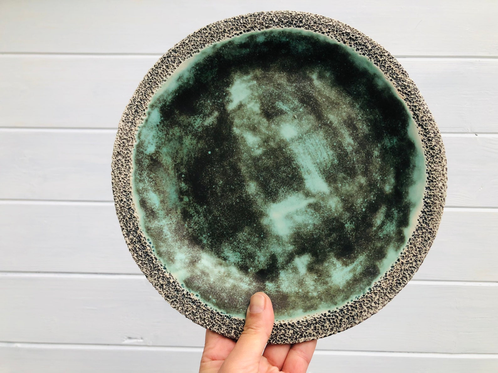 Ceramic Plate Handmade Dinner Plate Textured Decorative Etsy UK