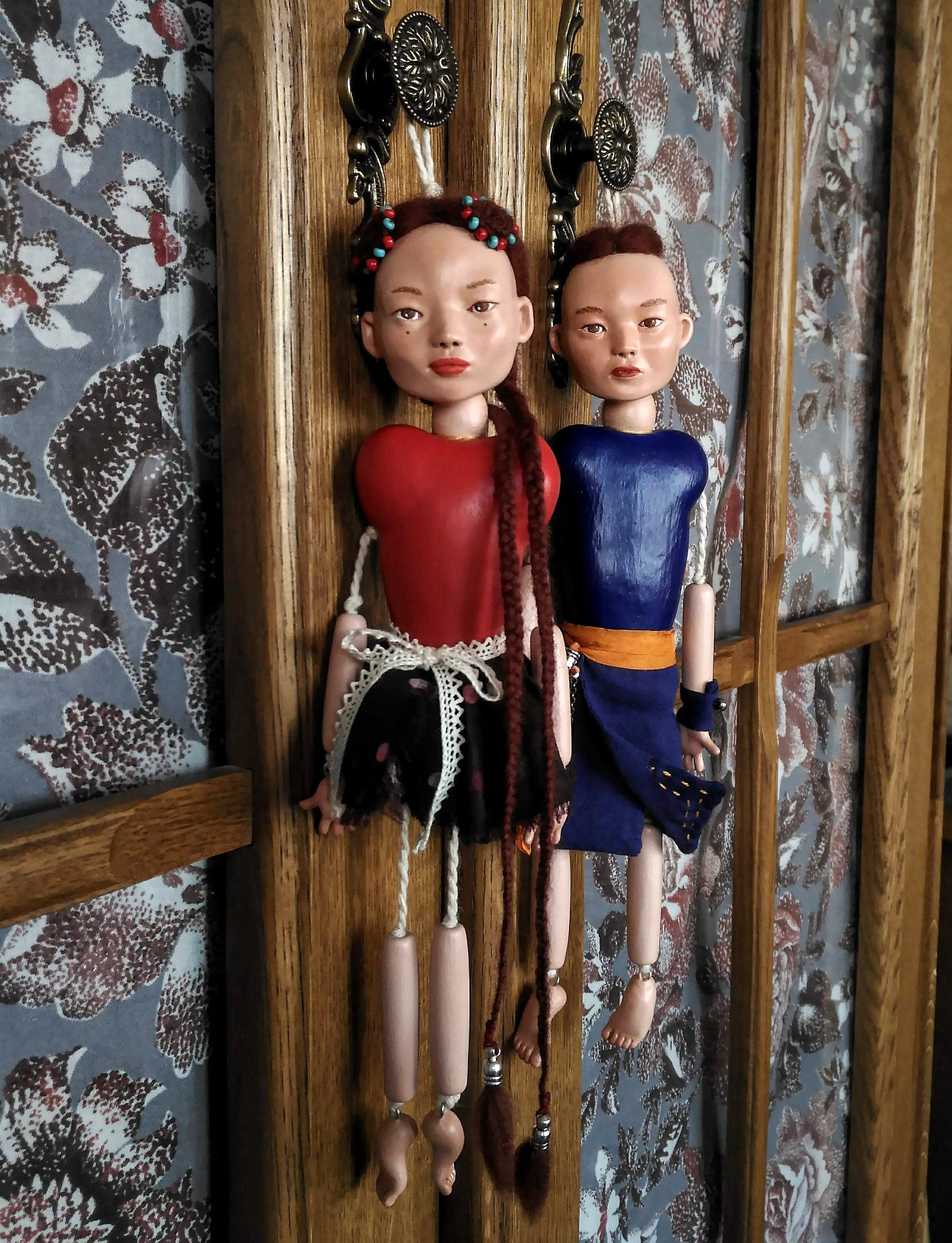 Sculpted Hanging dolls 24 cm/ Art Doll Miniature/ Asian doll/  Etsy