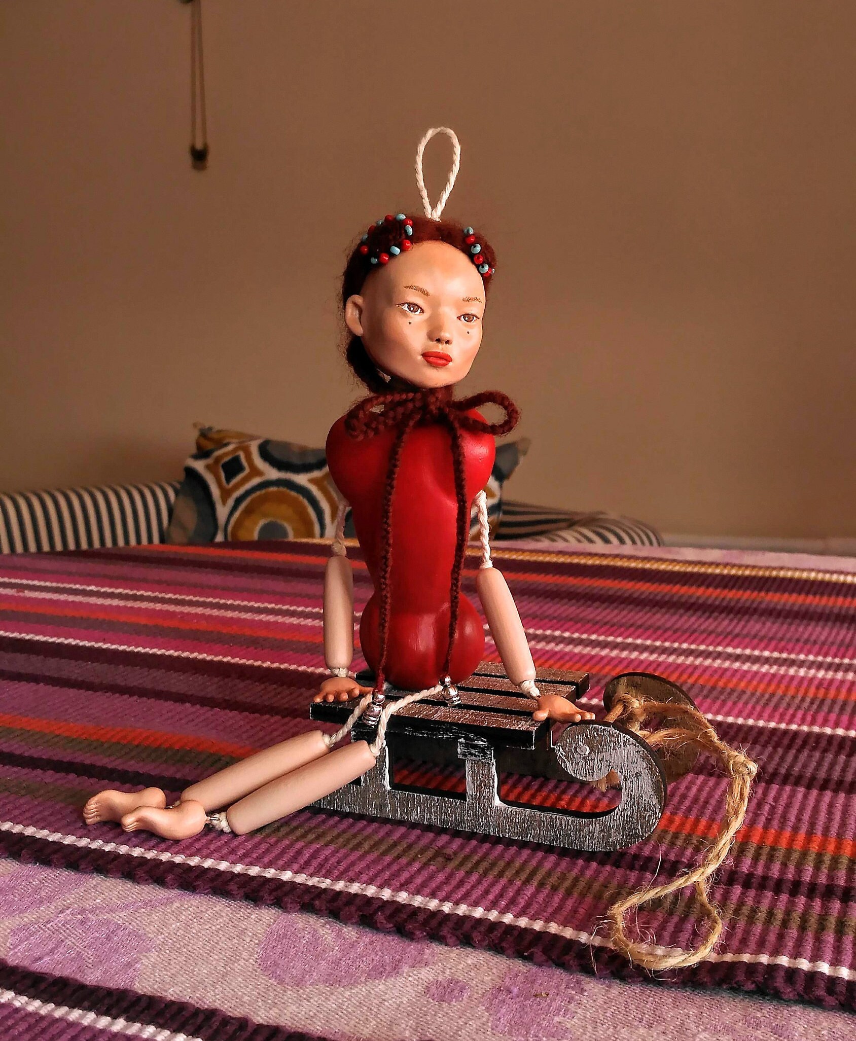 Sculpted Hanging dolls 24 cm/ Art Doll Miniature/ Asian doll/  Etsy