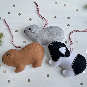personalised guinea pig ornament - felt guinea pig christmas decoration - pet bauble - holiday ornament
