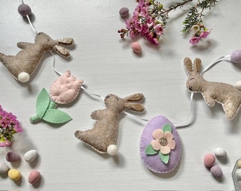 décoration de pâques - guirlande de printemps - décoration de lapin - fête de pâques - oeuf de pâques - fête de pâques - décoration florale - guirlande de pâques