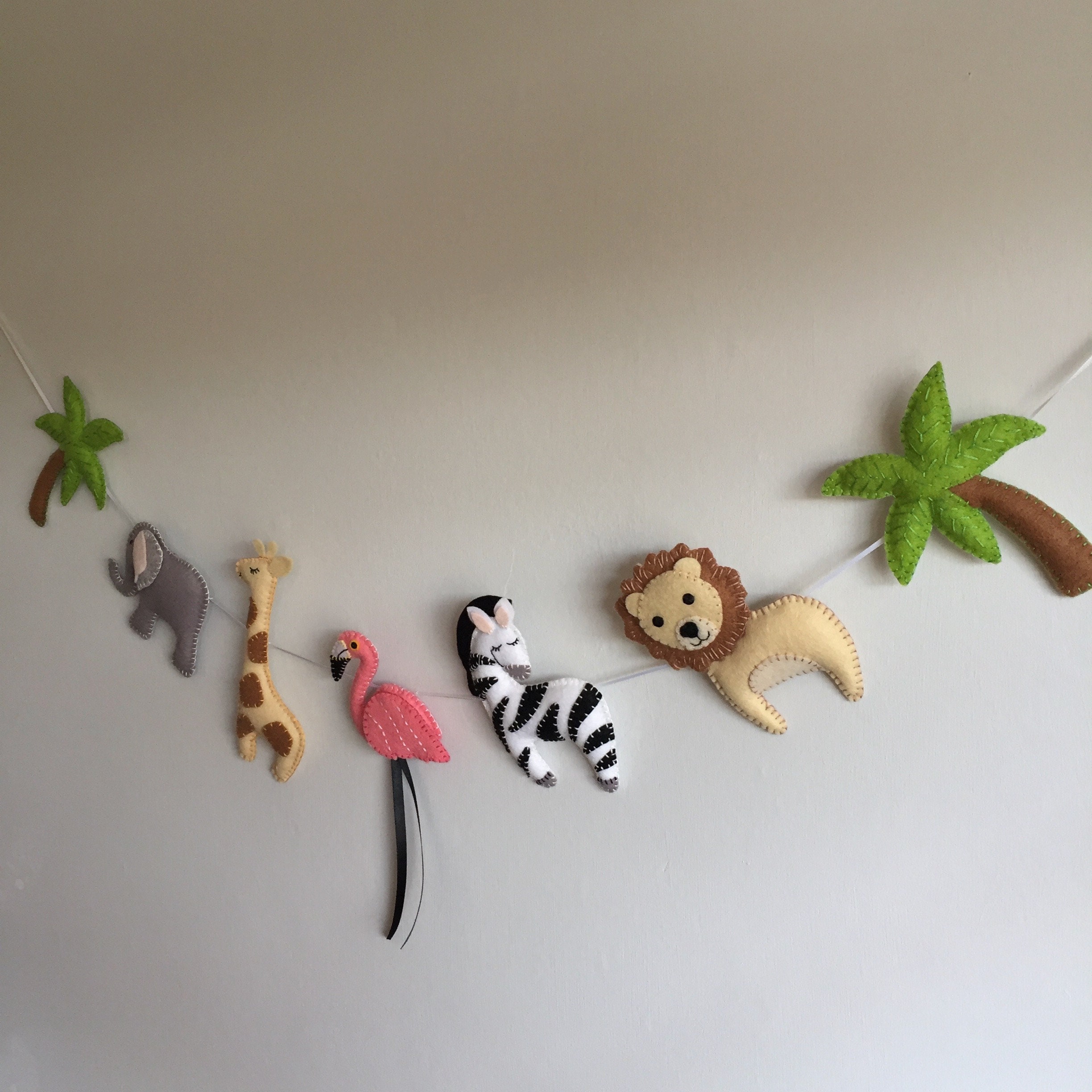 Safari Animal Garland Felt Nursery Bunting Safari Nursery Etsy