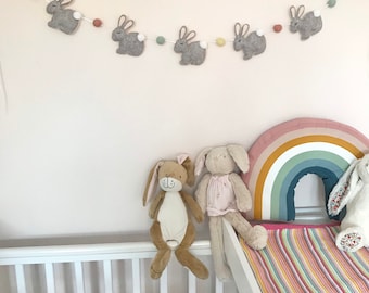 Bunny Garland - Bunny Rabbit Decor - Baby Room Bunting - Easter Decoration - Animal Nursery Theme