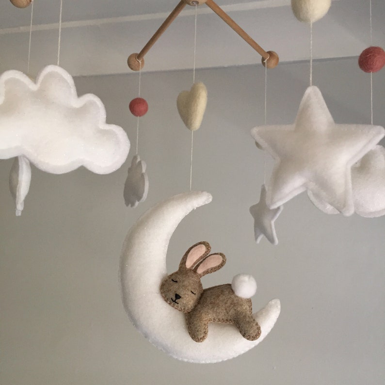 Baby mobile bunny mobile cot mobile crib mobile moon Etsy