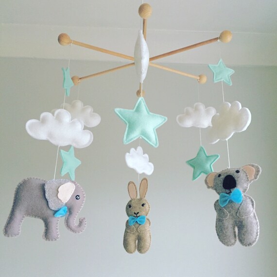 bunny rabbit cot mobile