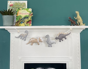 dinosaur garland nursery decor baby gift neutral new baby gift